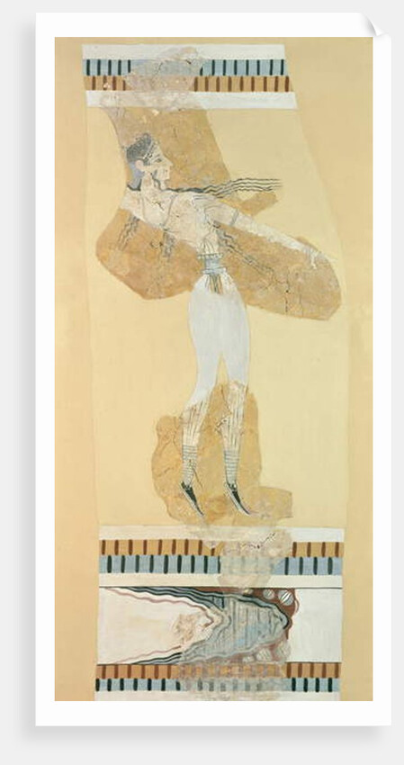 Fragment of a fresco depicting a Taureador from the palace at Knossos, Late Minoan I Period by Greek Greek