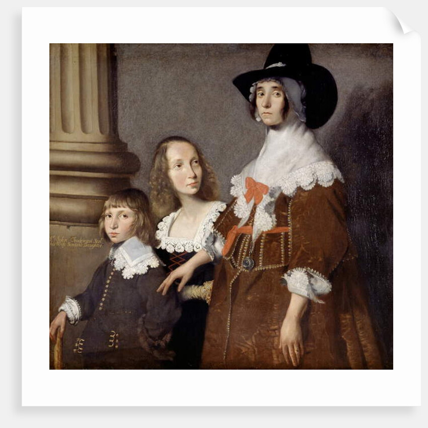 Hester Tradescant and her Stepchildren, John and Frances, c. 1644 by British School