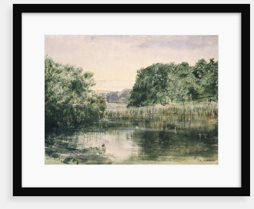 View of a Lake with Trees, 1857 by John William Inchbold