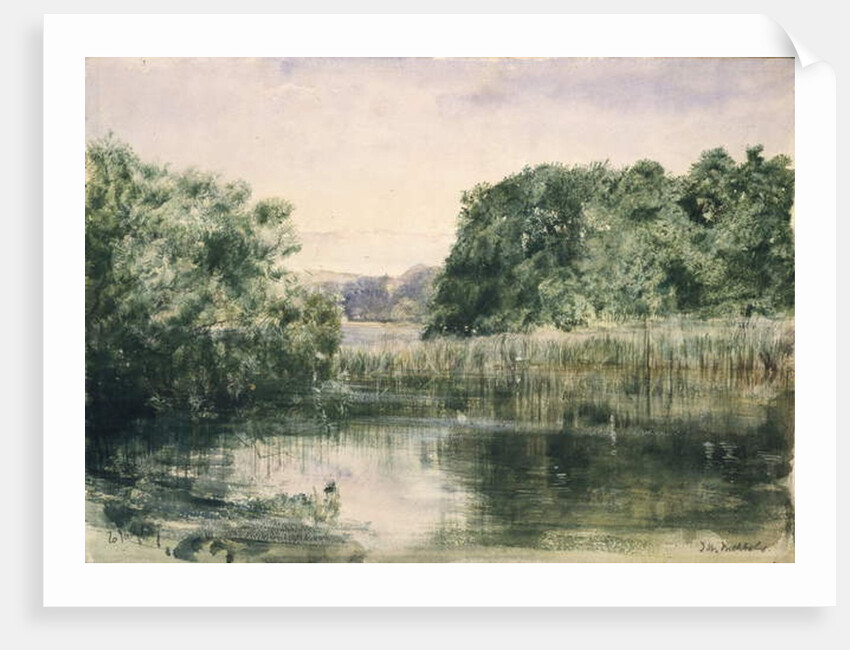 View of a Lake with Trees, 1857 by John William Inchbold
