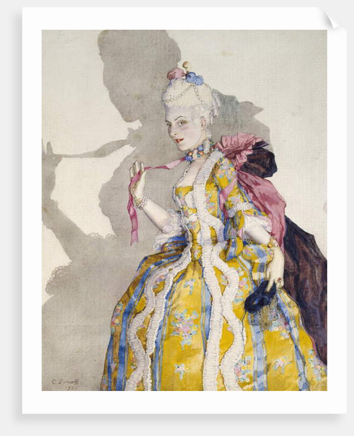 Design for a Costume of a Marquise for the ballerina Tamara Karsavina, 1924 by Konstantin Andreevic Somov