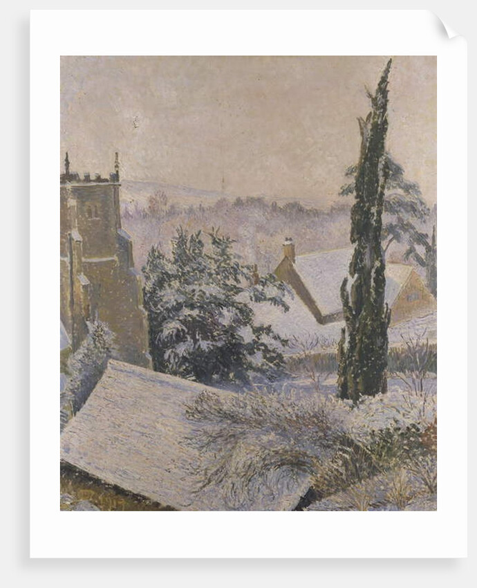 East Knoyle Church: Snow, 1917 by Lucien Pissarro
