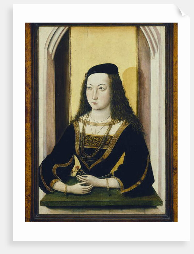 Portrait of a young Woman holding a Flower, late 15th century by Nicolaus Alexander Mair von (attr.) Landshut