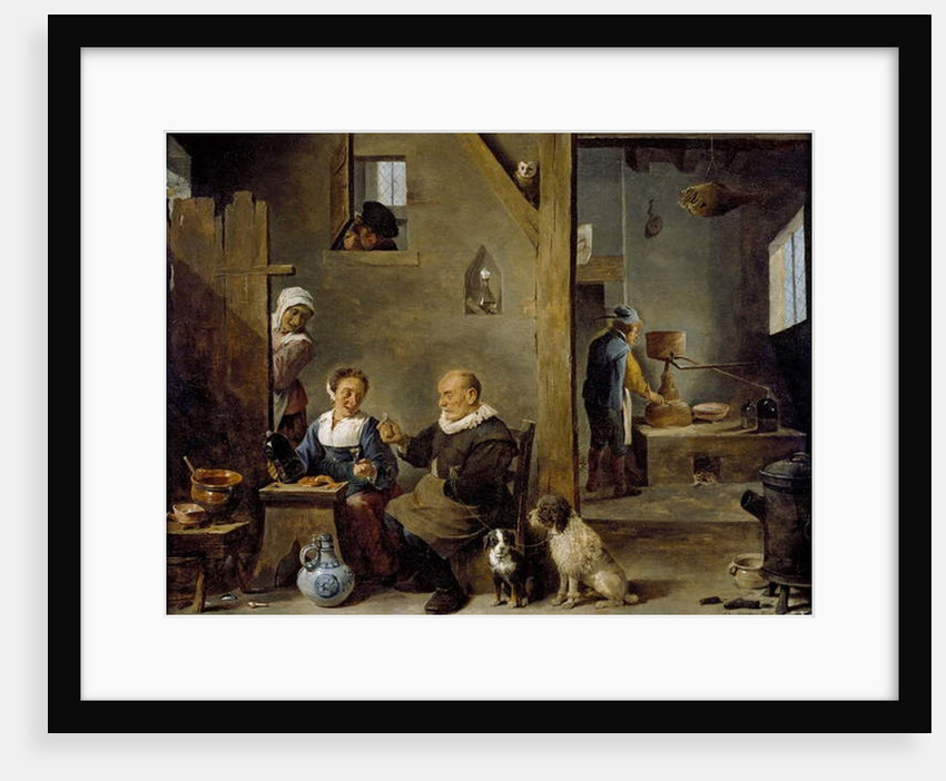 A Distillery with an elderly Man buying Gin from a Woman, c. 1640-49 by David the Younger Teniers