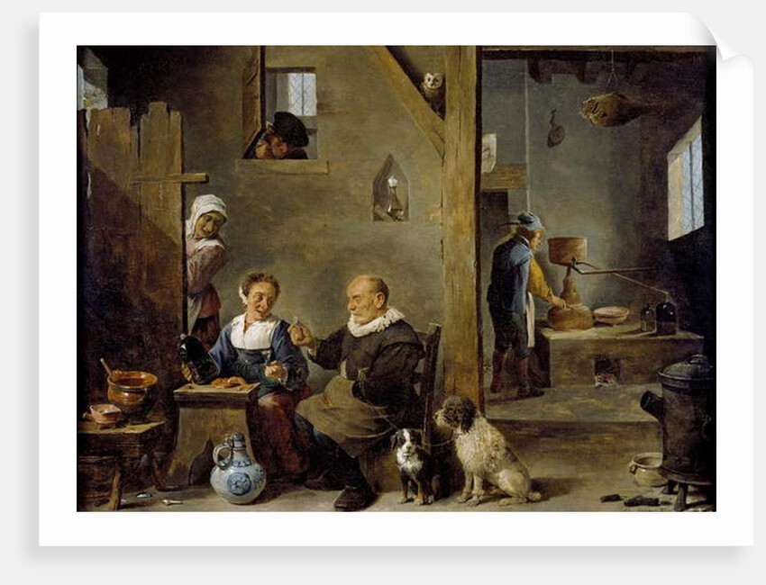 A Distillery with an elderly Man buying Gin from a Woman, c. 1640-49 by David the Younger Teniers