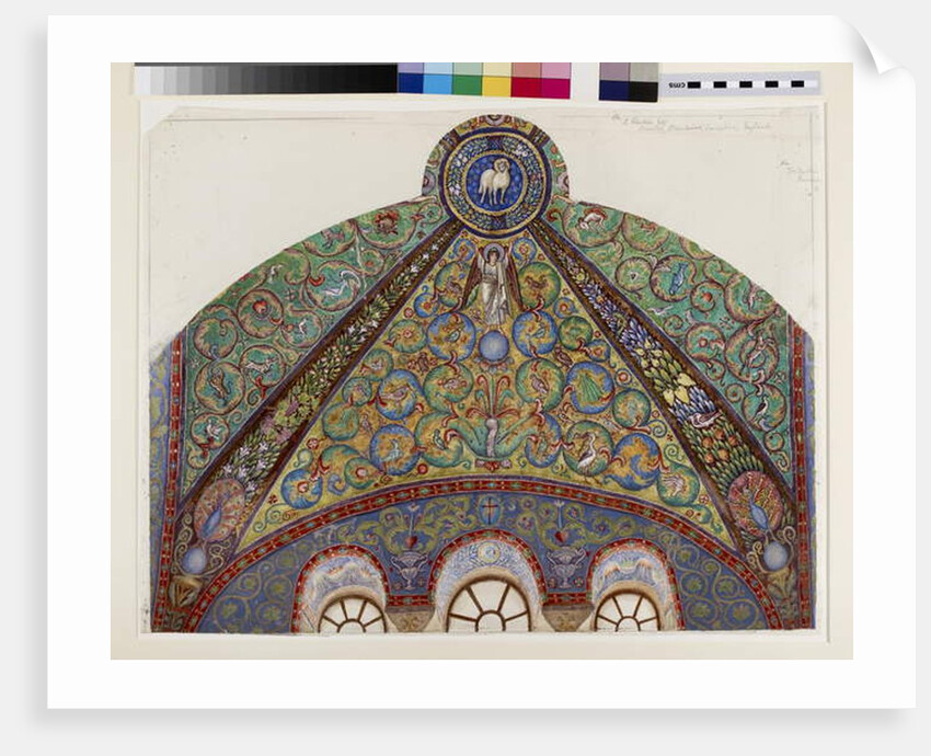 Drawing of Mosaics in the Vault of the Chancel of San Vitale, Ravenna, 1884 by Thomas Matthews Rooke