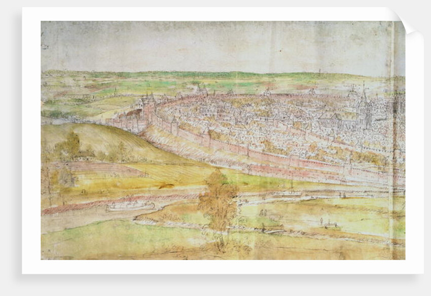 Panoramic View of Brussels, 16th century by Anthonis van den Wyngaerde