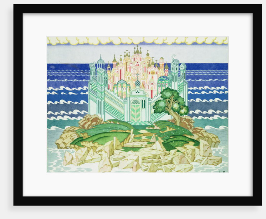 Design for the decor of the 1928 production of Rimsky-Korsakov's opera 'Grad Kitezh' in Paris, 1928 by Ivan Jakovlevich Bilibin