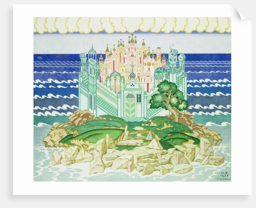 Design for the decor of the 1928 production of Rimsky-Korsakov's opera 'Grad Kitezh' in Paris, 1928 by Ivan Jakovlevich Bilibin