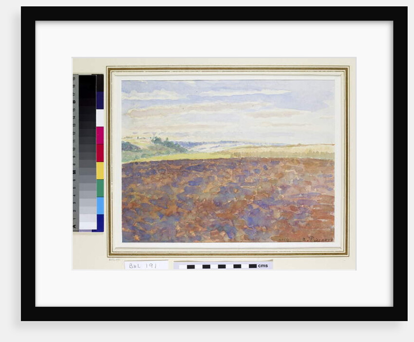 Study of a landscape with a ploughed field, Eragny-sur-Epte, c.1887-89 by Camille Pissarro