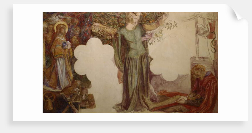 Sir Lancelot prevented, by his sin, from entering the Chapel of the Holy Grail by Dante Gabriel Charles Rossetti