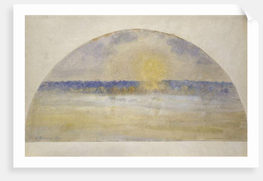 Sunset with mist, Eragny, 1890 by Camille Pissarro