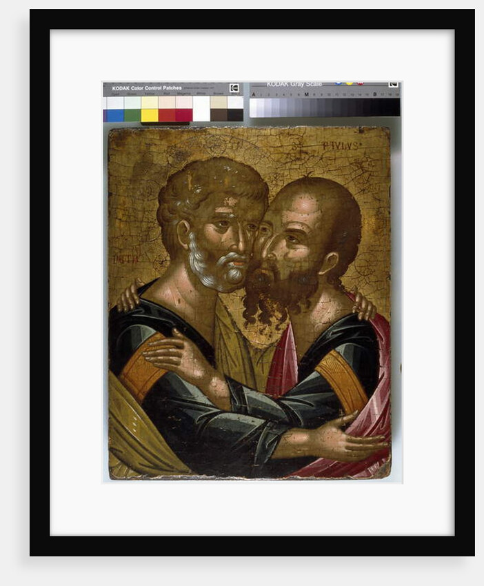 Icon of The Embrace of the Apostles Peter and Paul by Angelos Akotantos