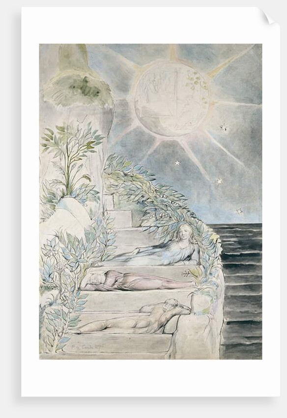 Dante and Statius sleeping, Virgil Watching by William Blake