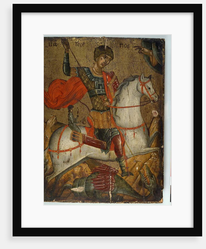 St. George slaying the Dragon, icon, Creto-Venetian School by School Greek