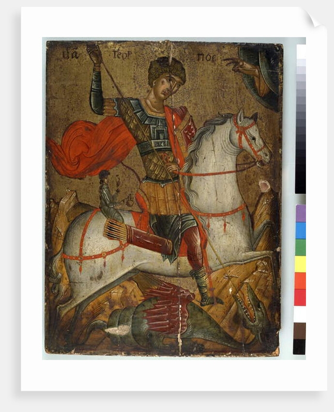 St. George slaying the Dragon, icon, Creto-Venetian School by School Greek