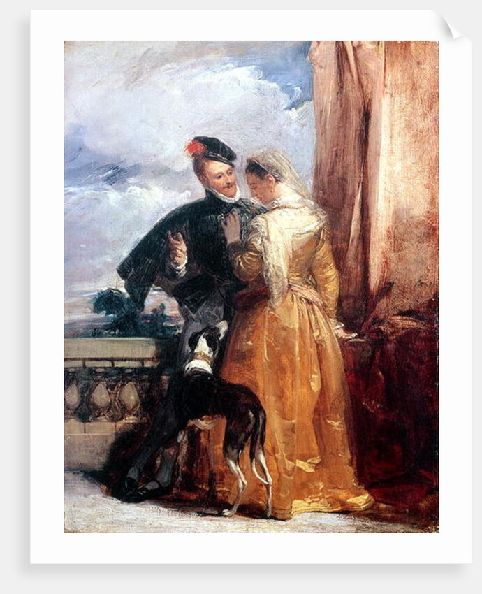 Amy Robsart and Robert Dudley, Earl of Leicester c.1827 by Richard Parkes Bonington