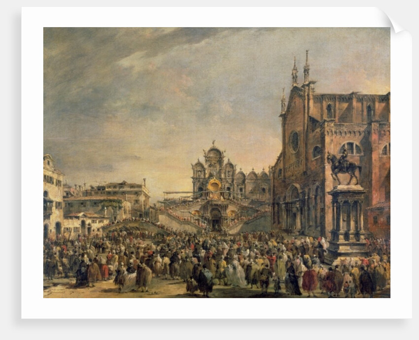 Pope Pius VI Blessing the Multitude on the Campo SS. Giovanni and Paolo, 18th century by Francesco Guardi