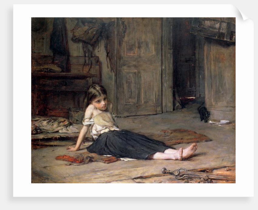 Girl by the Fireside, 1867 by Frank Holl