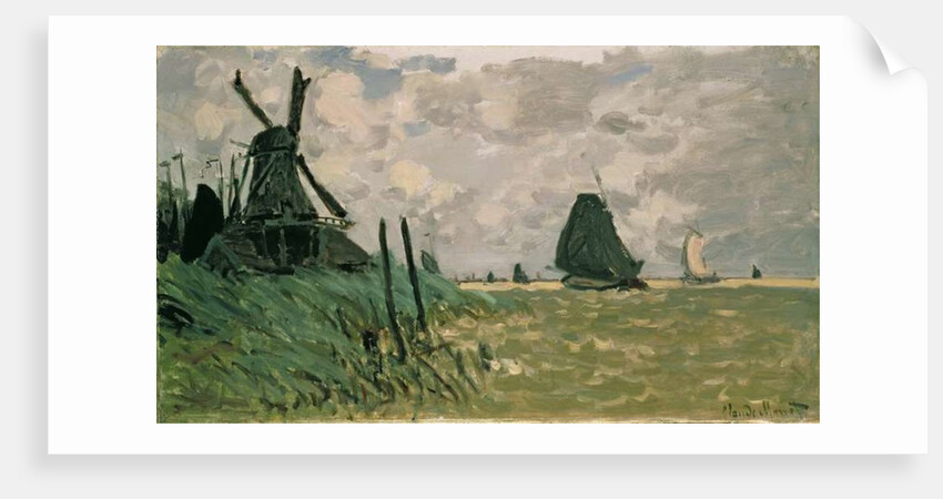 A Windmill near Zaandam, 19th century by Claude Monet
