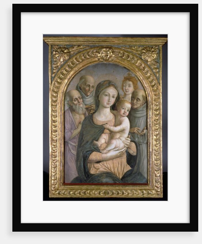 The Virgin and Child with SS. Jerome, Bernardino of Siena, Catherine of Alexandria and Francis, 15th century by Pietro di Francesco degli Orioli