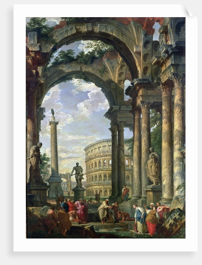 Roman Capriccio, 18th century by Giovanni Paolo Pannini or Panini