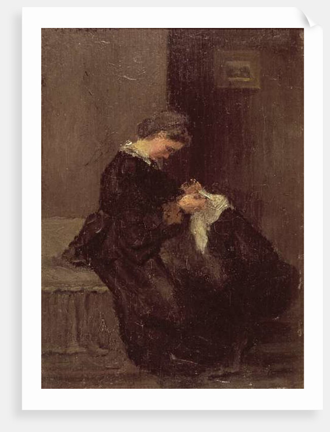 Madame Pissarro Sewing, 19th century by Camille Pissarro