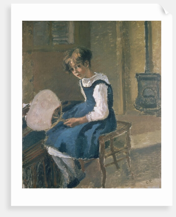 Portrait of Jeanne Holding a Fan, 19th century by Camille Pissarro