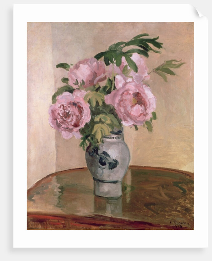 A Vase of Peonies, 1875 by Camille Pissarro