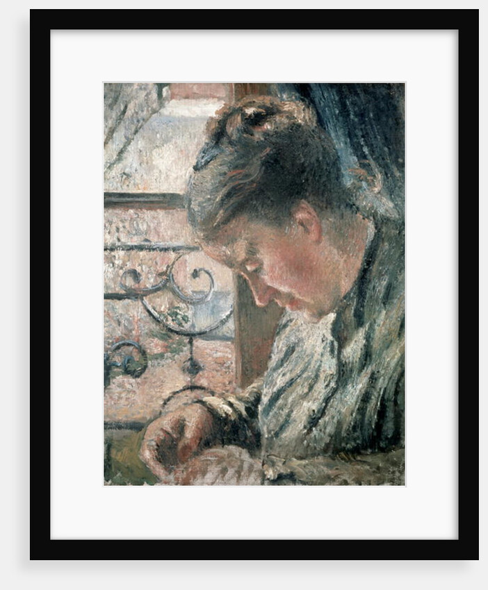 Portrait of Madame Pissarro sewing beside a Window, 19th century by Camille Pissarro