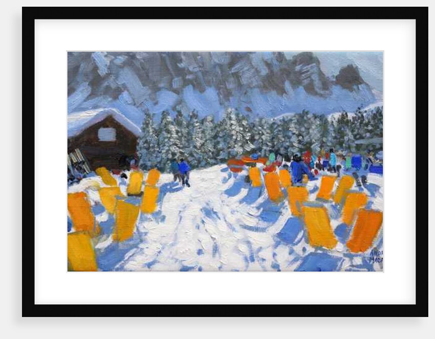 Cafe and deckchairs, Selva Gardena, Italy, 2016 by Andrew Macara