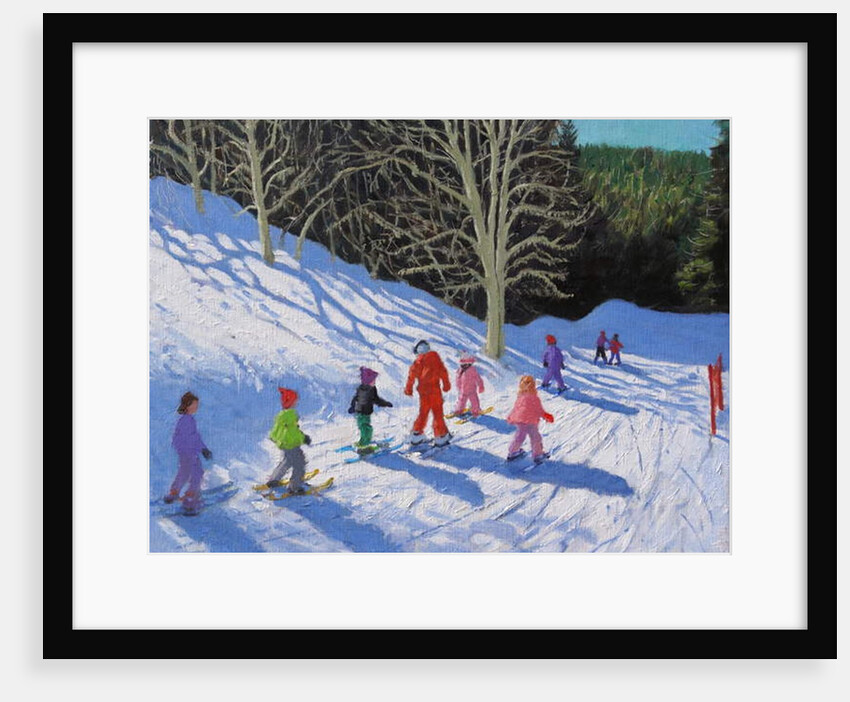 Children's ski lesson, Courchevel to La Tania, 2019 by Andrew Macara