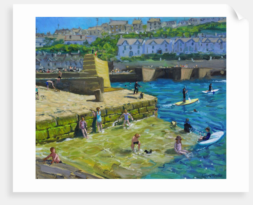 Fun in the harbour, Porthleven, Cornwall, 2021 by Andrew Macara