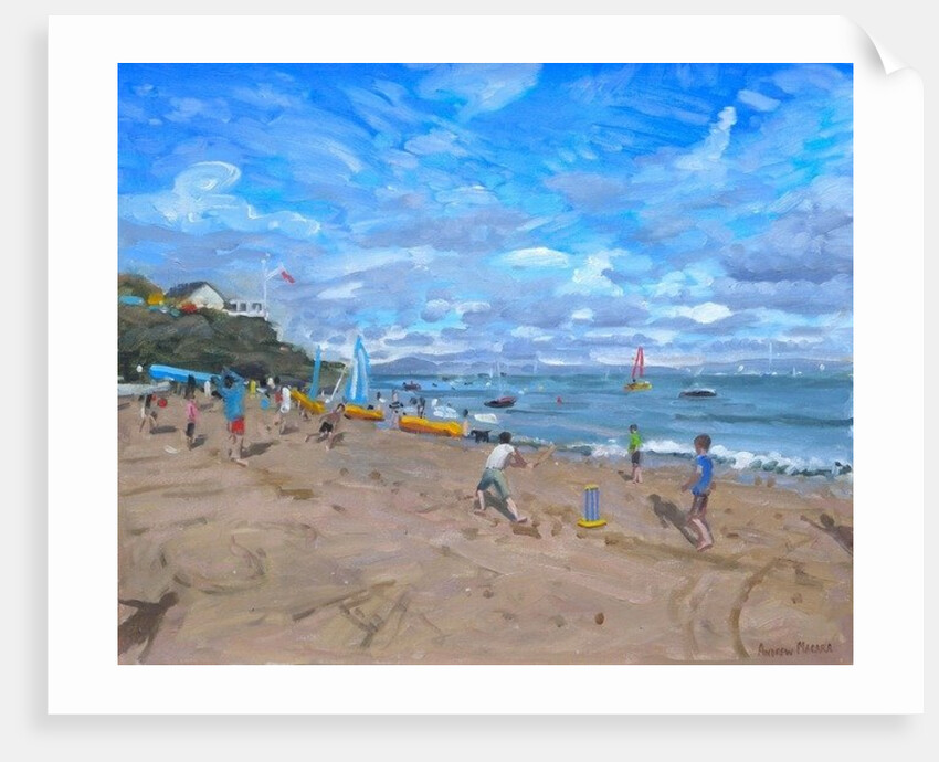Beach cricket, Abersoch, 2013 by Andrew Macara