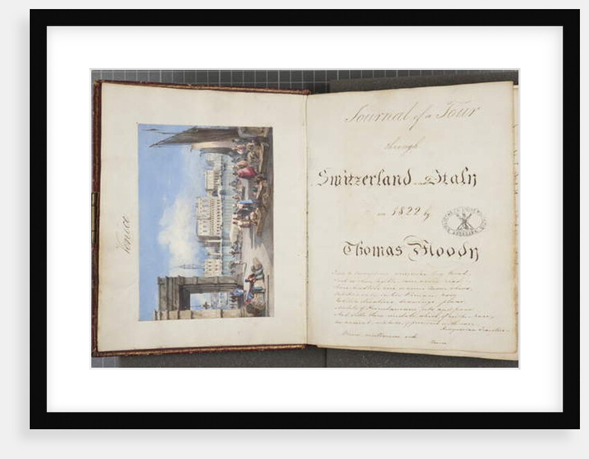 Venice, pasted into the title page of Thomas Moody's Journal of a tour through Switzerland and Italy, 1822 by Joseph Axe Sleap