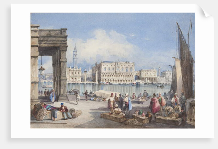 Venice, pasted into the title page of Thomas Moody's Journal of a tour through Switzerland and Italy, 1822 by Joseph Axe Sleap