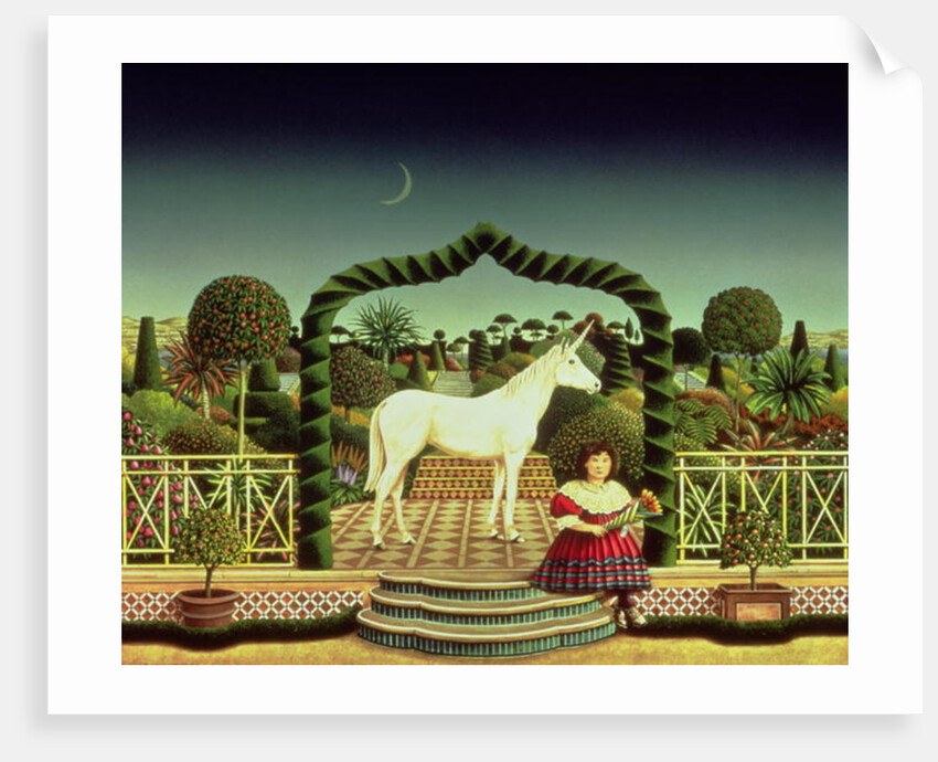 Girl with a Unicorn, 1980 by Anthony Southcombe