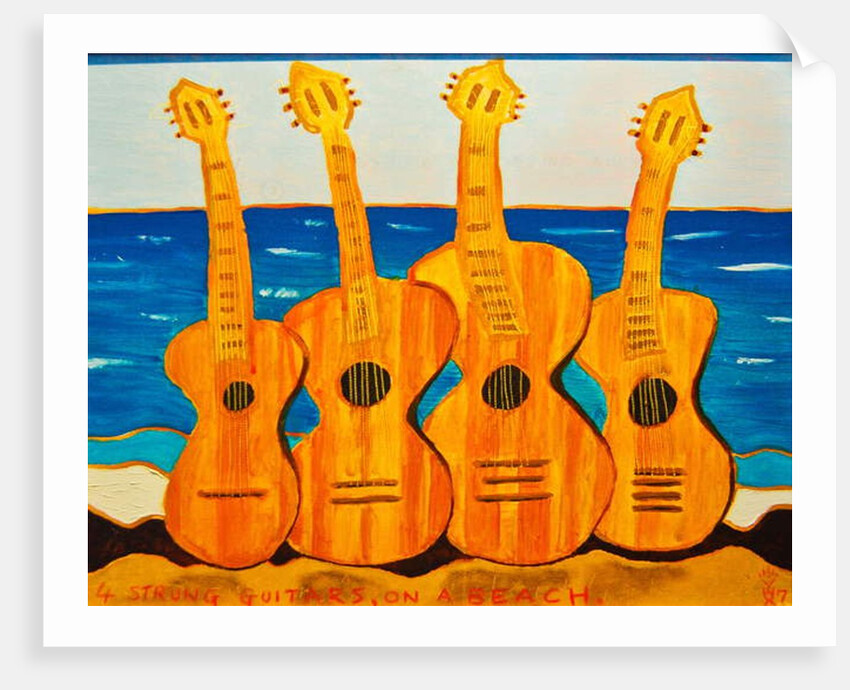 4 strung guitars on a beach, 2007 by Timothy Nathan Joel