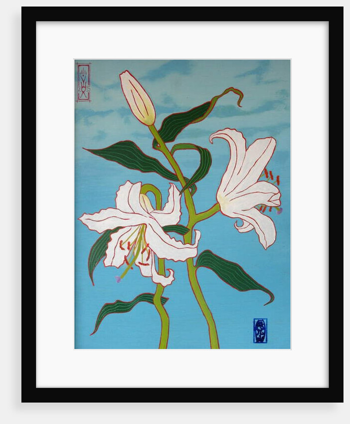 White lily on a blue background, 2010 by Timothy Nathan Joel