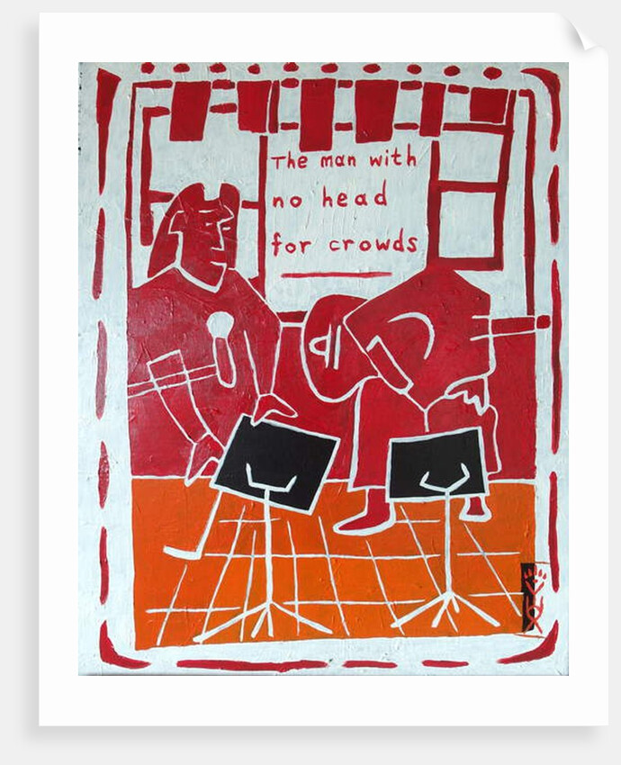 The man with no head for crowds, 2012 by Timothy Nathan Joel