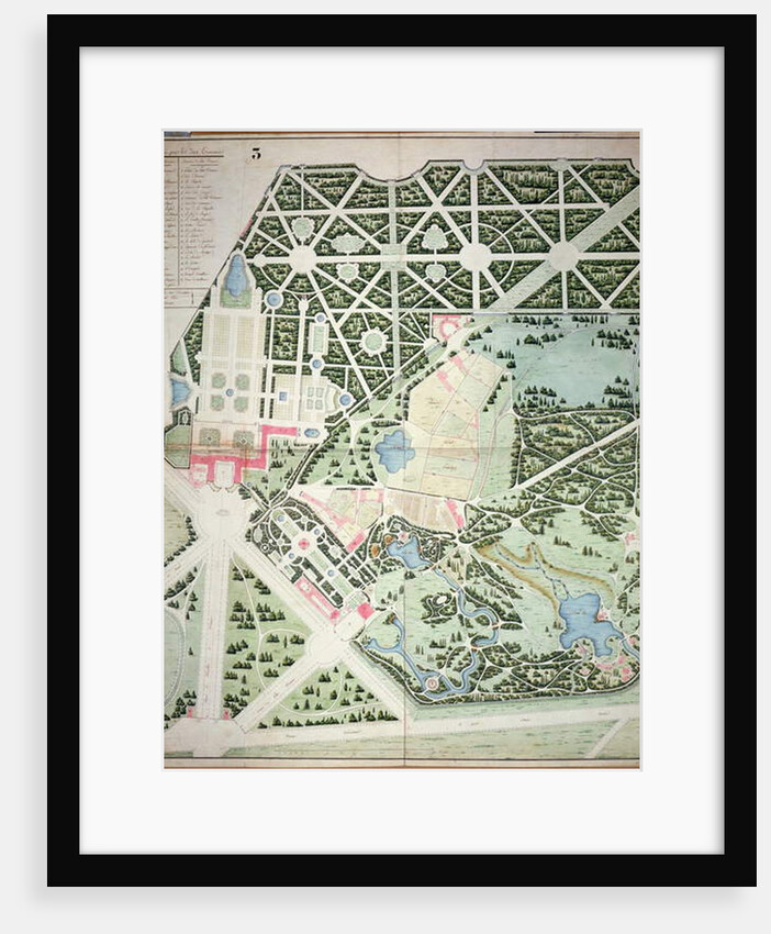 General plan of the parks of the two Trianon Palaces, Versailles, early 19th century by French School