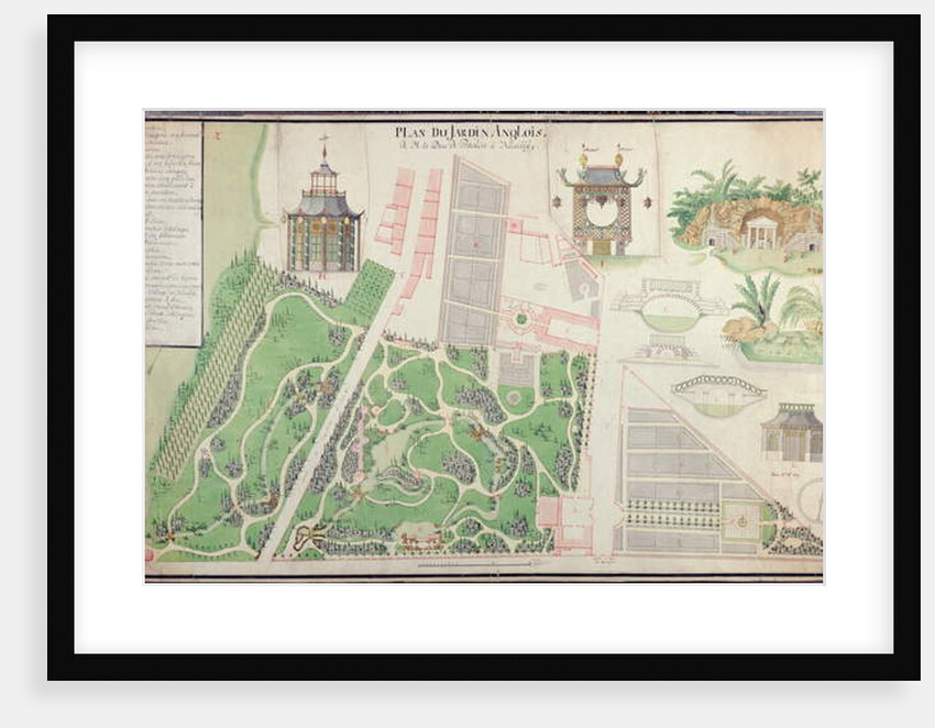Plan of the English Landscape Garden of the Duke of Praslin in Neuilly-sur-Seine, 1788 by French School