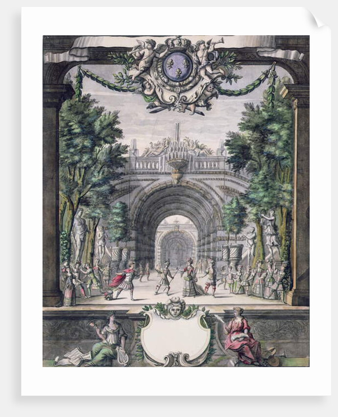 Set design for an unidentified ballet, taken from a collection entitled 'Menus Plaisirs du Roi' by French School