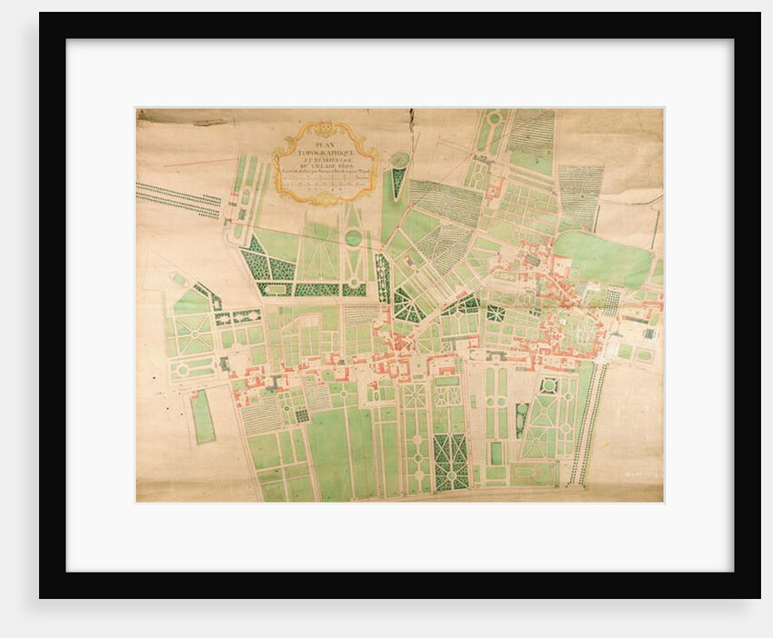 N/11/Seine/87 Topographical Map and Survey of the Village of Issy, 1740 by Bernard Borde