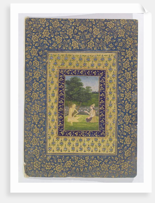 Layla Reading to Majnun, who sits under a tree by a lotus pool, Delhi, c.1720-40 by Dal Chand