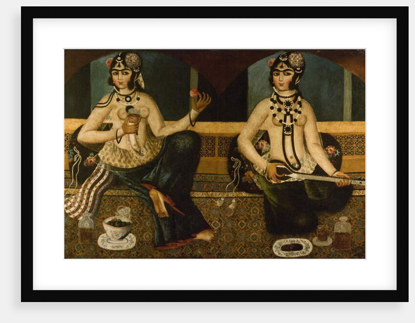 A Qajar painting of two girls, 1811-14 by Persian School