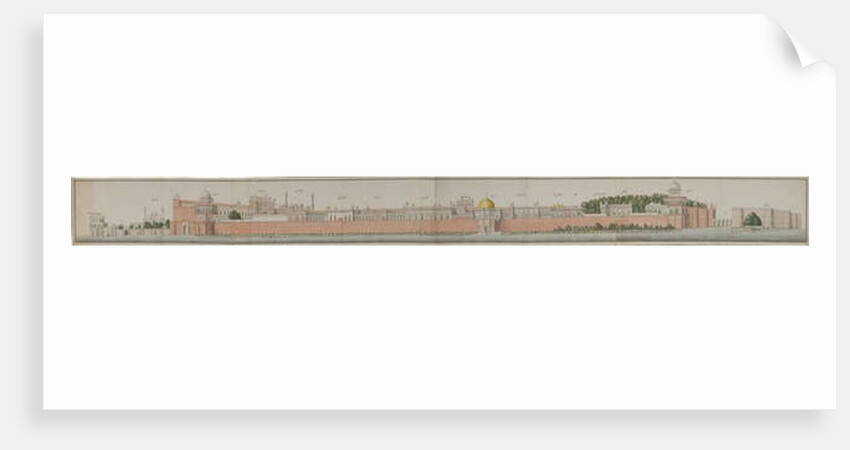 Panorama of the fort at Delhi, 1810 by Persian School