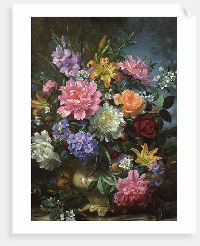 Peonies and mixed flowers by Albert Williams