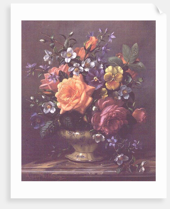 AB111/2 Roses and pansies by Albert Williams