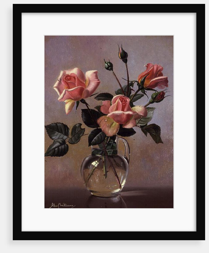 AB69 Pink Roses in a Glass Jug by Albert Williams